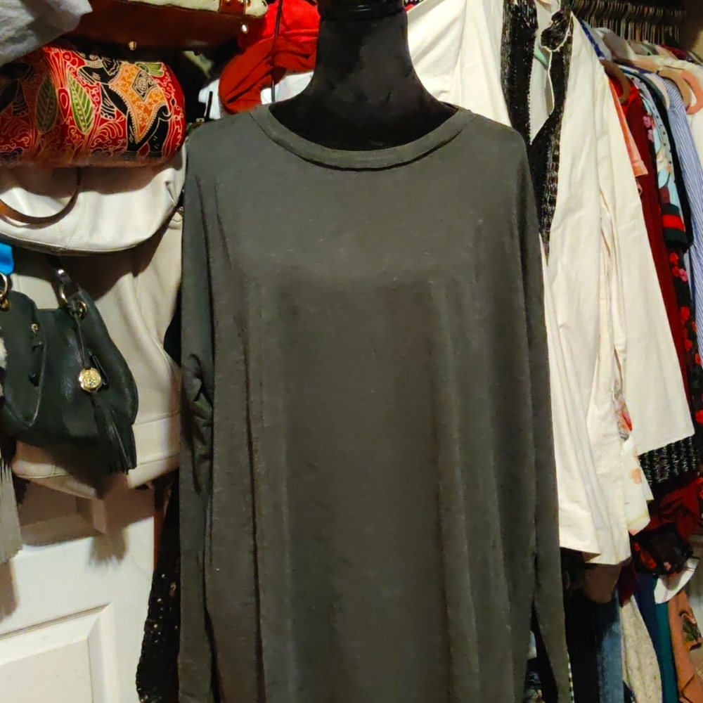 Free a people grey oversized long sleeve T-Shirt